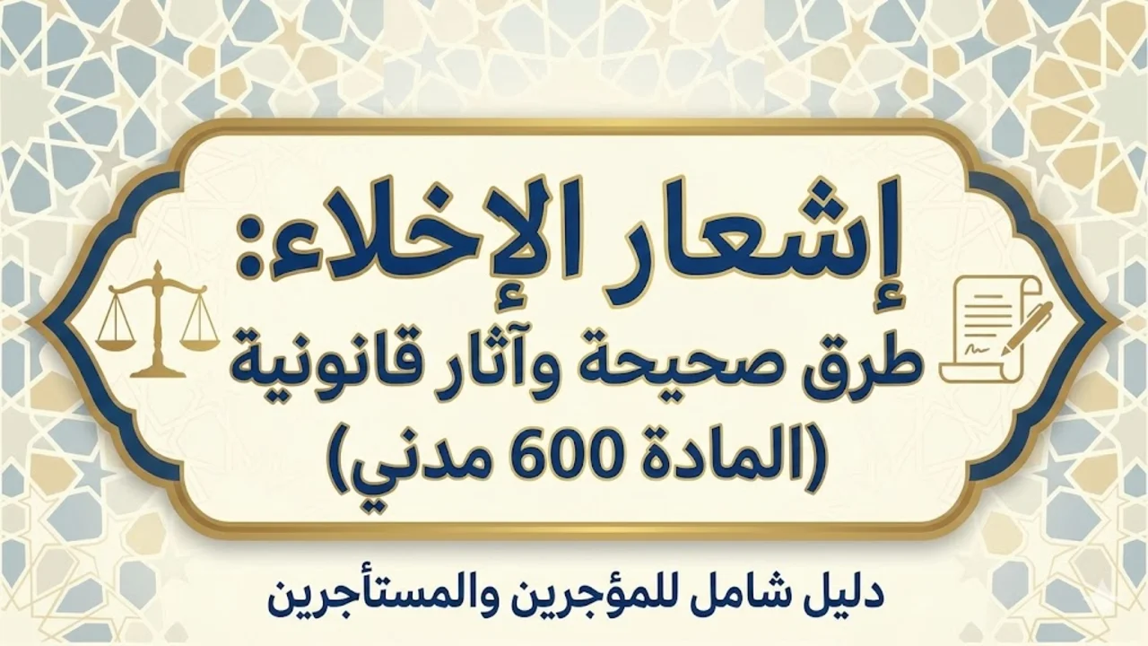 شكل التنبيه بالإخلاء لانتهاء المدة في الإيجار: الطرق الصحيحة وأثره وفق المادة 600 مدني | محامي نقض عبدالعزيز حسين عمار — الزقازيق