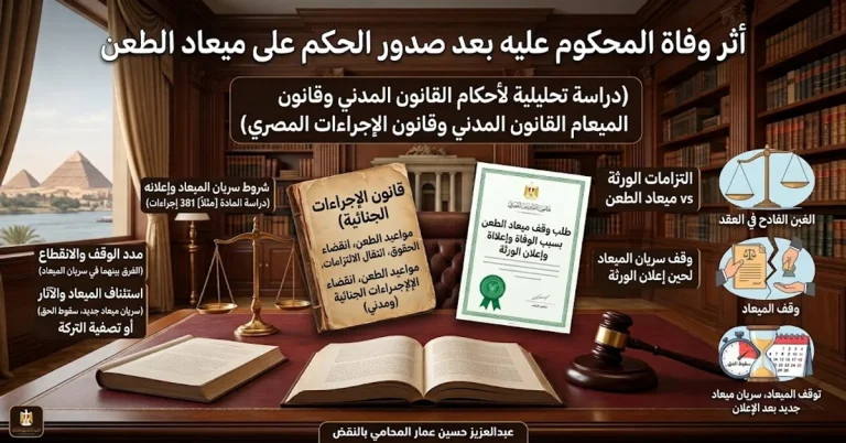 وفاة المحكوم عليه بعد صدور الحكم: أثرها على الطعن والتنفيذ والورثة