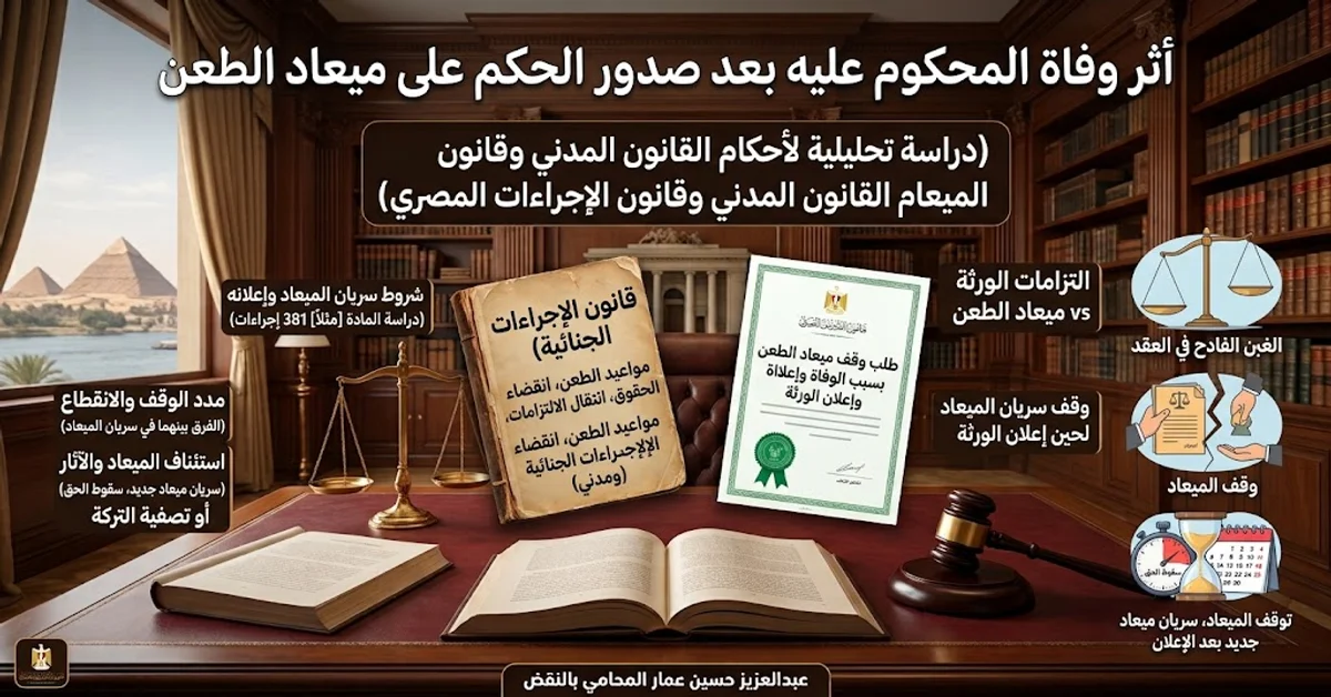 وفاة المحكوم عليه بعد صدور الحكم: أثرها على الطعن والتنفيذ والورثة