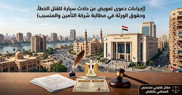 دعوى تكملة التعويض عن حادث سيارة - قتل خطأ بعد التعويض المؤقت