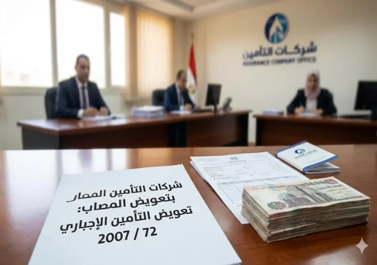 شركات التأمين بتعويض المصاب: تعويض التأمين الإجباري 72 /2007 | محامي ميراث الزقازيق | عبدالعزيز حسين عمار - خبرة 28 عاما