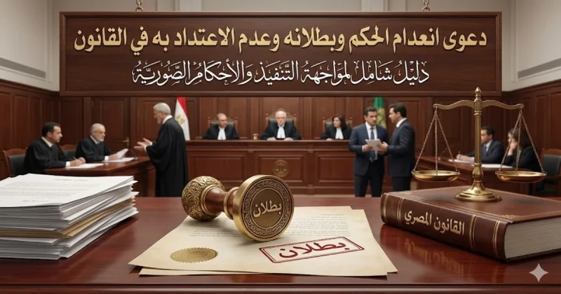 دعوى انعدام الحكم وبطلانه وعدم الاعتداد به في القانون - دليل شامل لمواجهة التنفيذ والأحكام الصورية