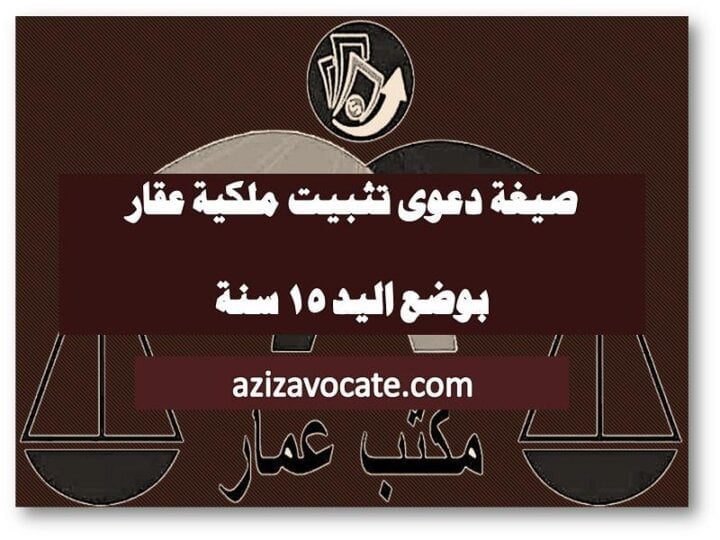 صيغة دعوى تثبيت ملكية عقار