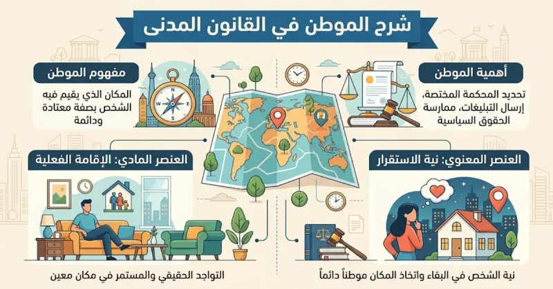 شرح الموطن في القانون المدنى