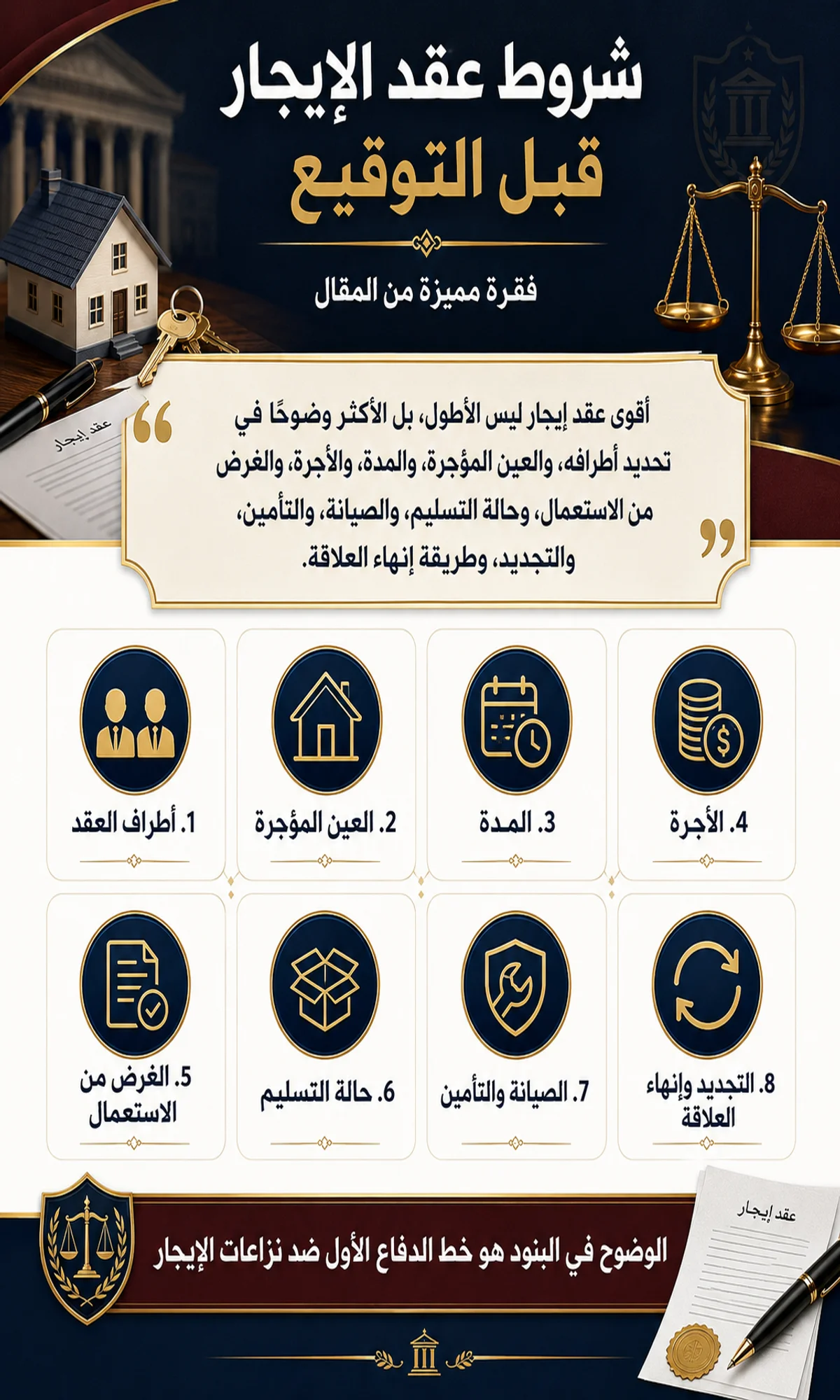 شروط عقد الإيجار قبل التوقيع وحماية المؤجر والمستأجر
