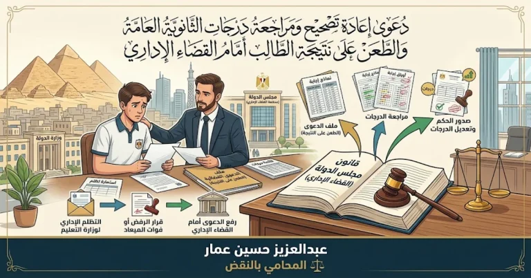 اعادة تصحيح امتحان الثانوية ومراجعة درجات الثانوية العامة والطعن على نتيجة الطالب أمام القضاء الإداري