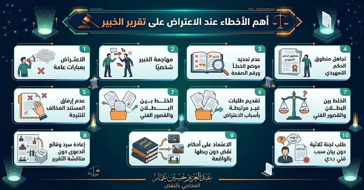 أهم الأخطاء عند الاعتراض على تقرير الخبير