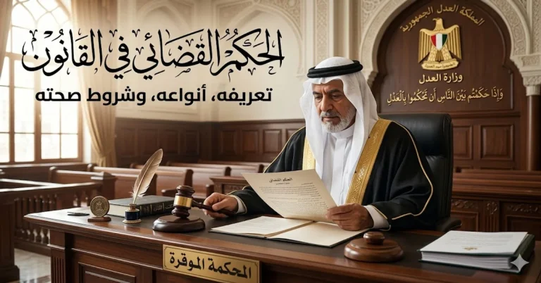 الحكم القضائي في القانون تعريفه وأنواعه وشروط صحته