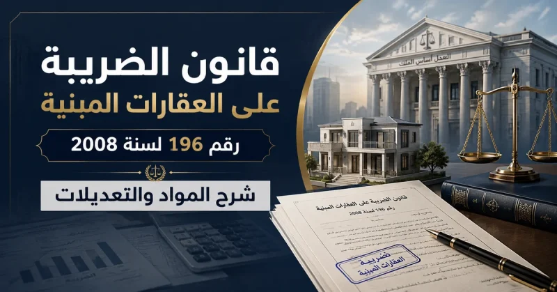 شرح قانون الضرائب العقارية القانون 196 لسنة 2008