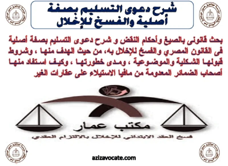 دعوى التسليم أصلية دعوى التسليم أصلية