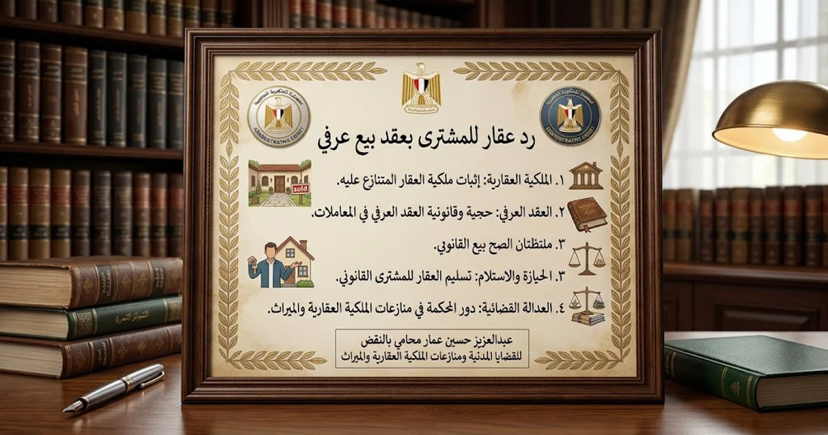 رد عقار للمشترى بعقد بيع عرفي