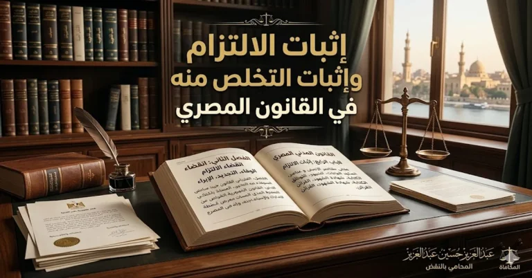 إثبات الالتزام وإثبات التخلص منه في القانون المصري إثبات الالتزام وإثبات التخلص منه في القانون المصري