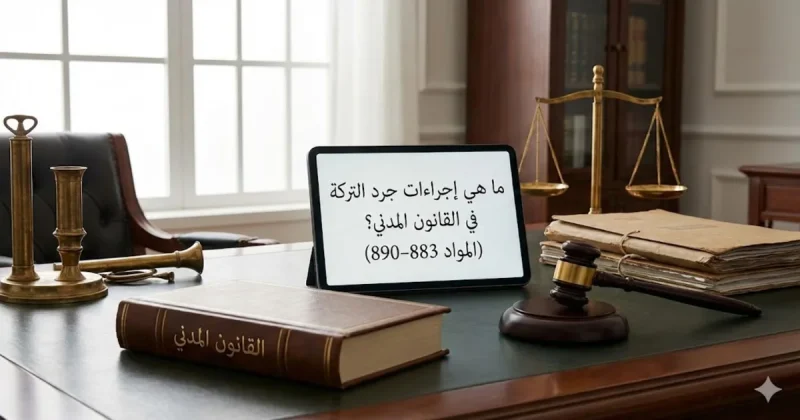 ما هي إجراءات جرد التركة في القانون المدني؟ المواد 883–890