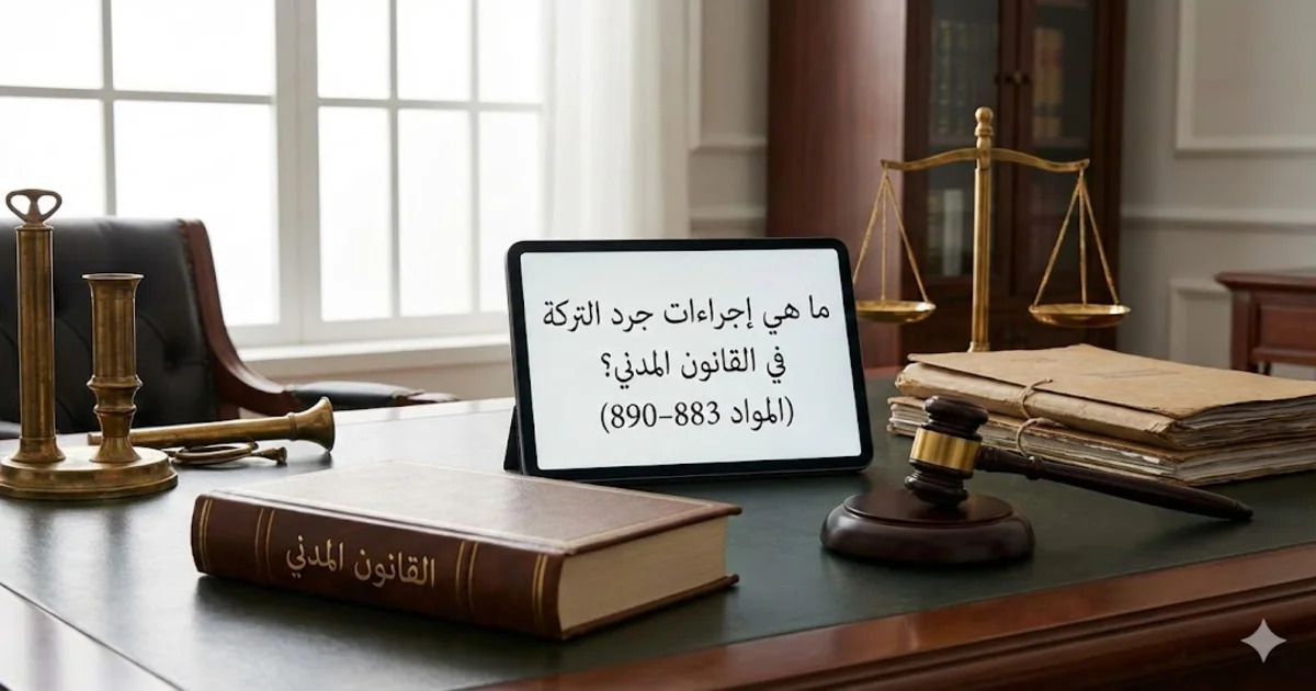 ما هي إجراءات جرد التركة في القانون المدني؟ المواد 883–890
