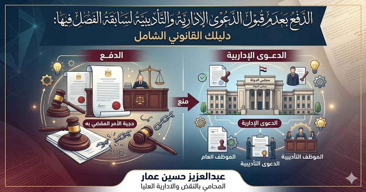 الدفع بعدم قبول الدعوى الإدارية والتأديبية لسابقة الفصل فيها الدفع بعدم قبول الدعوى الإدارية والتأديبية لسابقة الفصل فيها