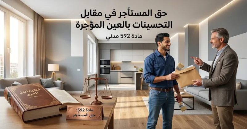 حق المستأجر في مقابل التحسينات بالعين المؤجرة مادة 592 مدني حق المستأجر في مقابل التحسينات بالعين المؤجرة وفق المادة 592 مدني