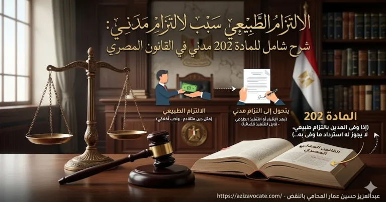 الالتزام الطبيعي سبب لالتزام مدني: شرح شامل للمادة 202 مدني في القانون المصري