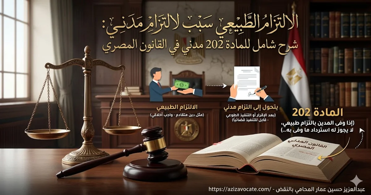 الالتزام الطبيعي سبب لالتزام مدني: شرح شامل للمادة 202 مدني في القانون المصري
