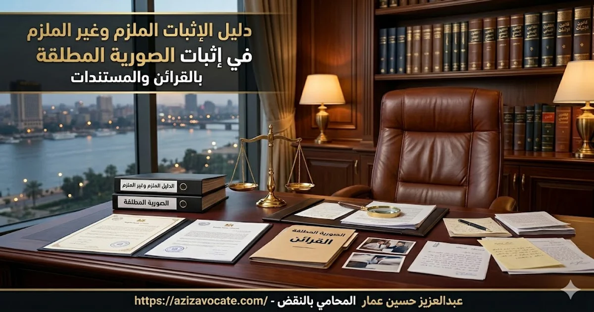دليل الاثبات الملزم وغير الملزم في إثبات الصورية المطلقة بالقرائن والمستندات