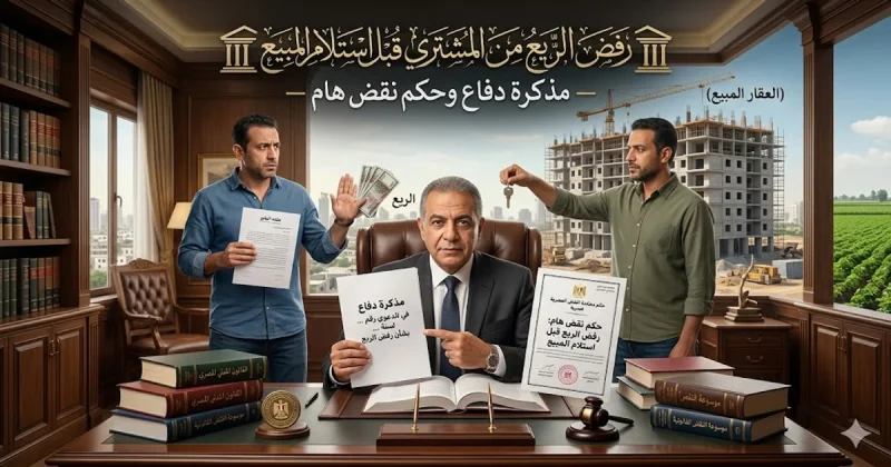 رفض الريع من المشتري قبل استلام المبيع – مذكرة دفاع وحكم نقض هام