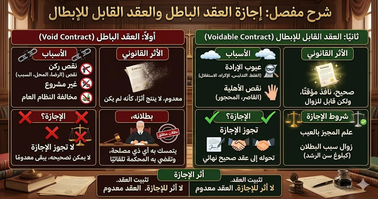 الشرح المفصل لإجازة العقد الباطل والعقد القابل للإبطال الشرح المفصل لإجازة العقد الباطل والعقد القابل للإبطال