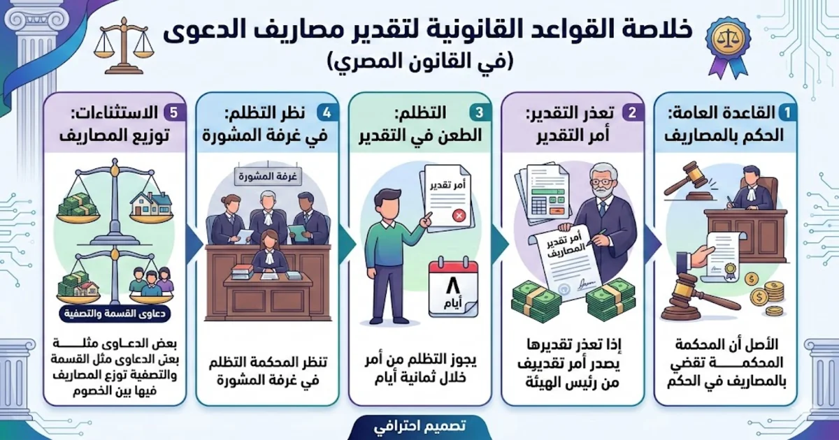 خلاصة القواعد القانونية لتقدير مصاريف الدعوى