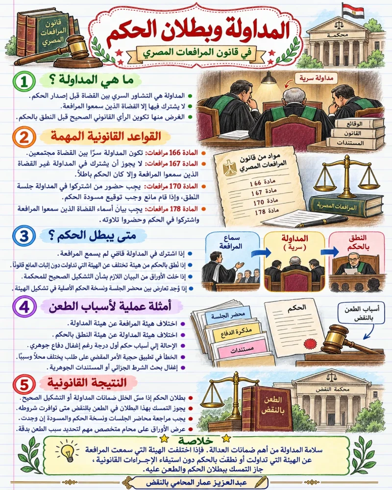 إنفوجرافيك المداولة وبطلان الحكم المصري