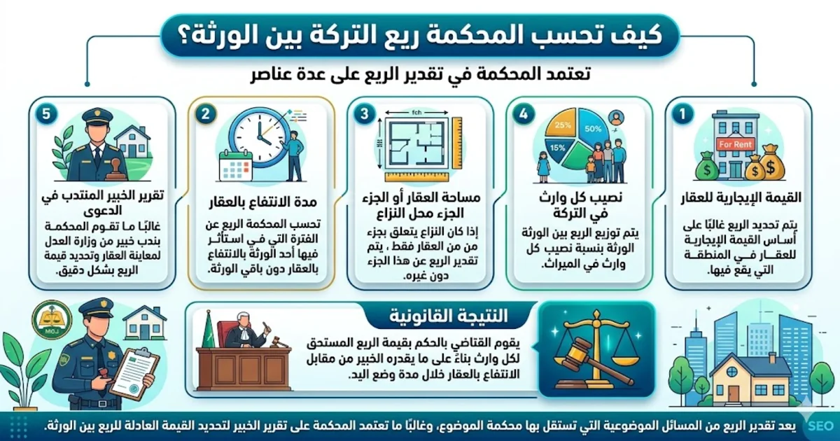 كيف تحسب المحكمة ريع التركة بين الورثة