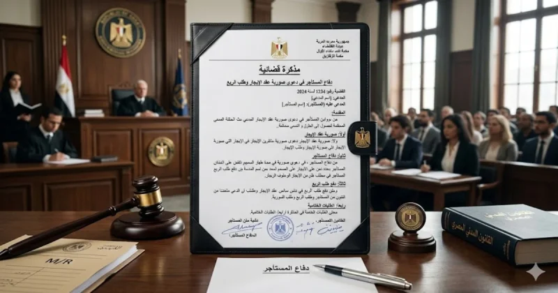 دفاع المستأجر في دعوى صورية عقد الإيجار وطلب الريع — مذكرة قضائية كاملة