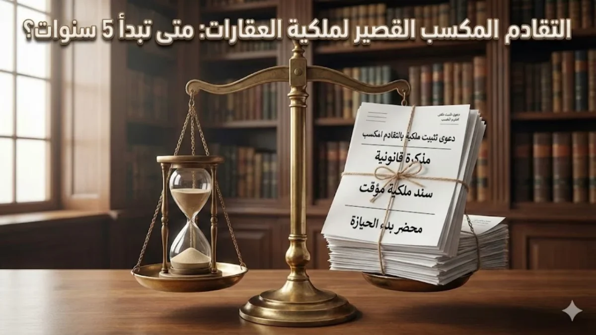 التقادم المكسب القصير لملكية العقارات وشروط التسجيل