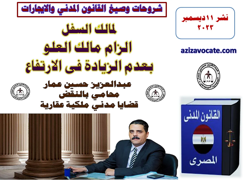 لمالك السفل الزام مالك العلو بعدم الزيادة فى الارتفاع الزام مالك العلو بعدم الزيادة فى الارتفاع