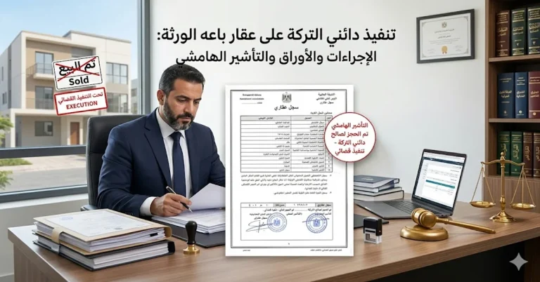 تنفيذ دائني التركة على عقار باعه الورثة الإجراءات والأوراق والتأشير الهامشي