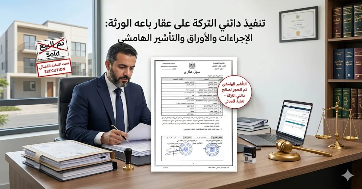 تنفيذ دائني التركة على عقار باعه الورثة الإجراءات والأوراق والتأشير الهامشي