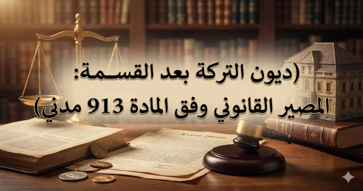 ديون التركة بعد القسمة: المصير القانوني وفق المادة 913 مدني