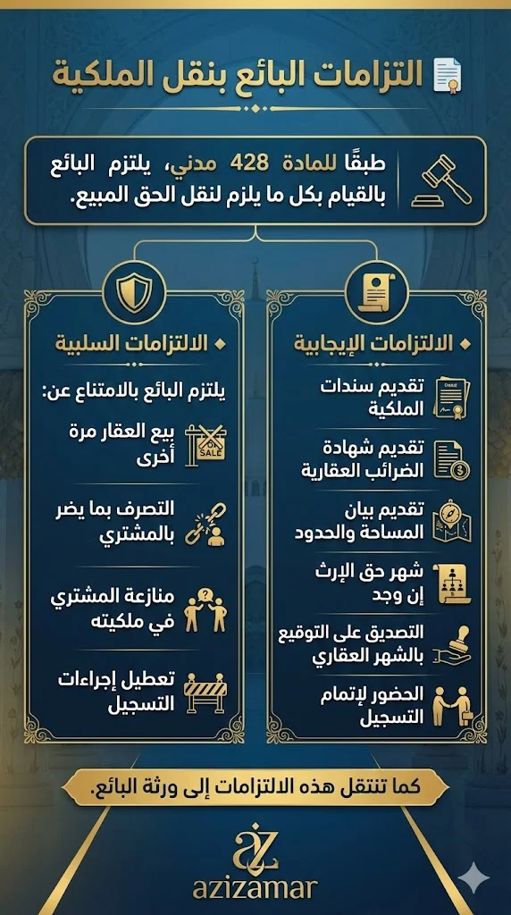 التزامات البائع بنقل ملكية العقار بعقد البيع العرفي