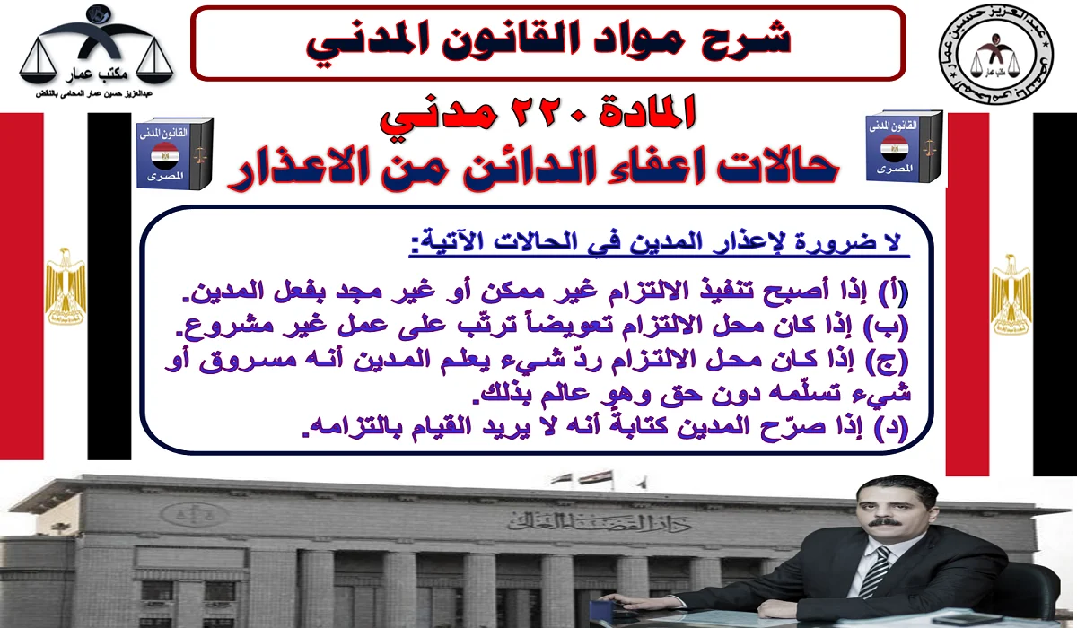 حالات اعفاء الاعذار