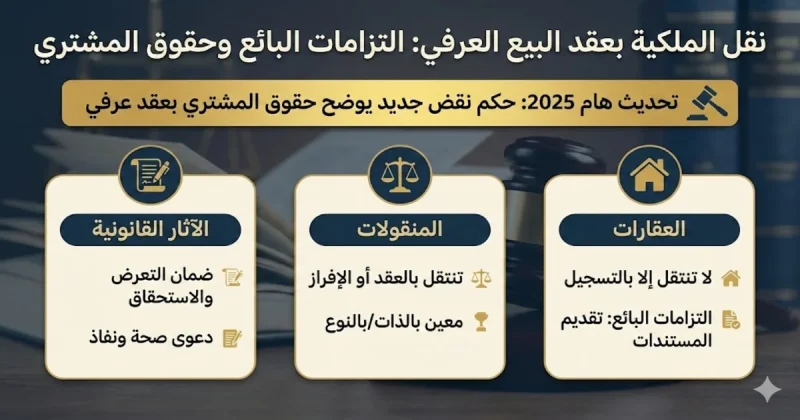 نقل الملكية بعقد البيع العرفي هل يثبت العقد الابتدائي ملكية العقار؟
