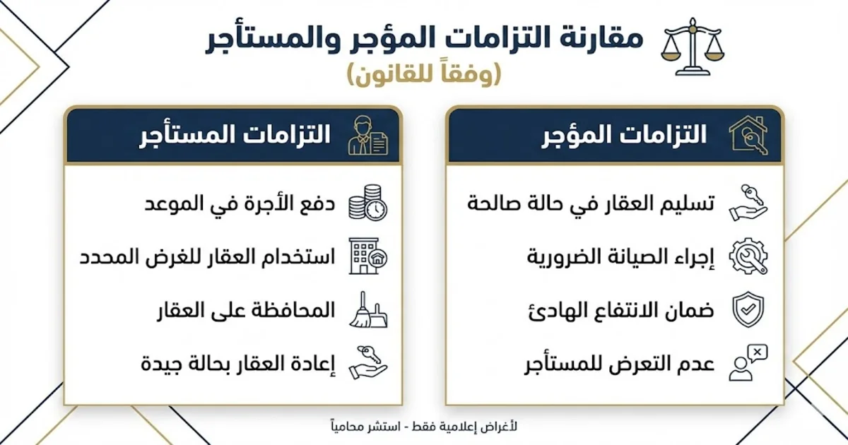 مقارنة بين التزامات المؤجر والتزامات المستأجر