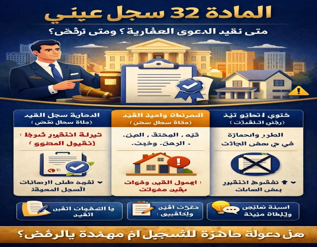 التصرفات واجبة القيد في السجل العيني التصرفات واجبة القيد في السجل العيني