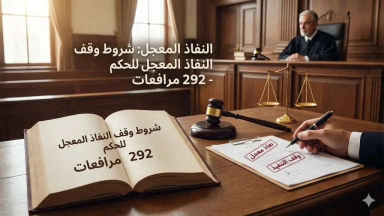 النفاذ المعجل شروط وقف النفاذ المعجل للحكم - 292 مرافعات