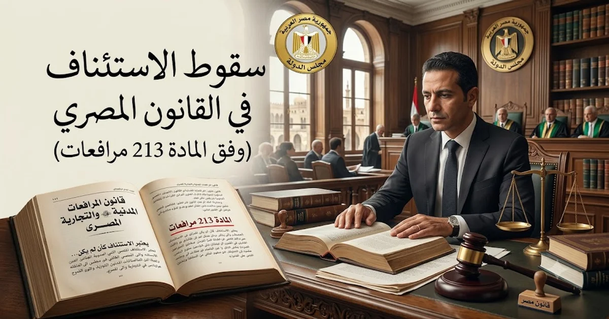 سقوط الاستئناف في القانون المصري وفق المادة 213 مرافعات سقوط الاستئناف في القانون المصري وفق المادة 213 مرافعات