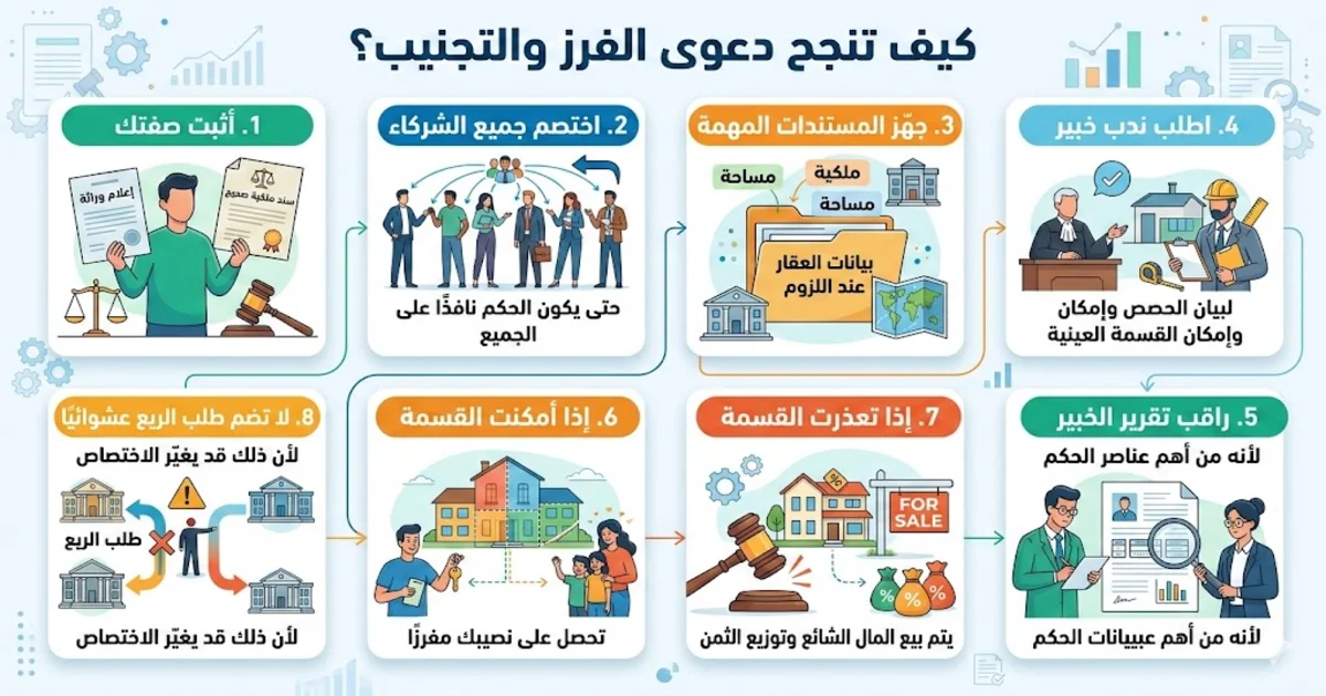 كيف تنجح دعوى الفرز والتجنيب