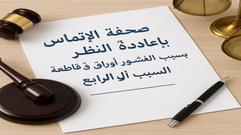 شرح التماس إعادة النظر المدني في المرافعات والنقض بالأمثلة