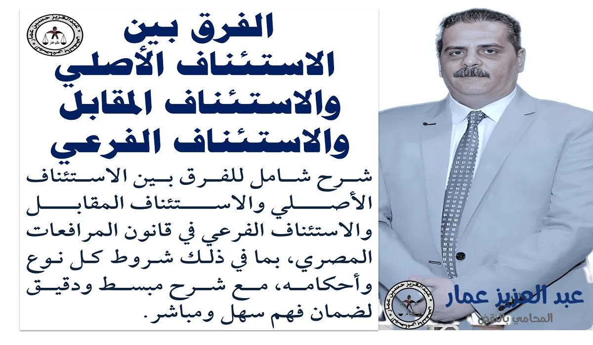 الاستئناف الأصلي والمقابل والفرعي