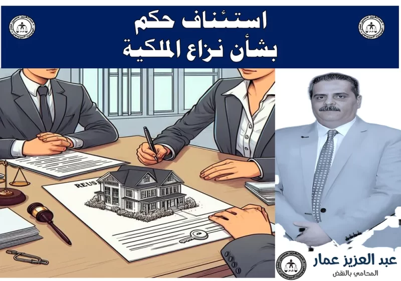 نزاع ملكية العقار بالاستئناف نزاع ملكية العقار بالاستئناف