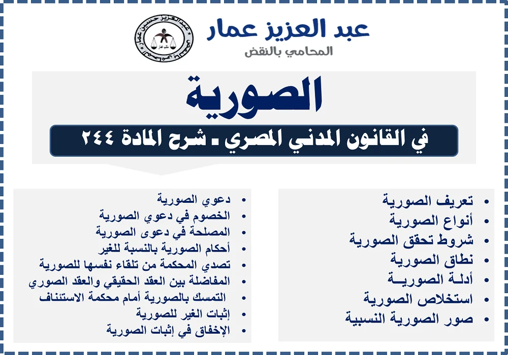 العقود الصورية شرح المادتين 244 و 245 من القانون المدني العقود الصورية