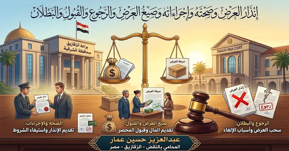 انذار العرض والإيداع الشروط والصيغ وأسباب البطلان انذار العرض والإيداع الشروط والصيغ وأسباب البطلان