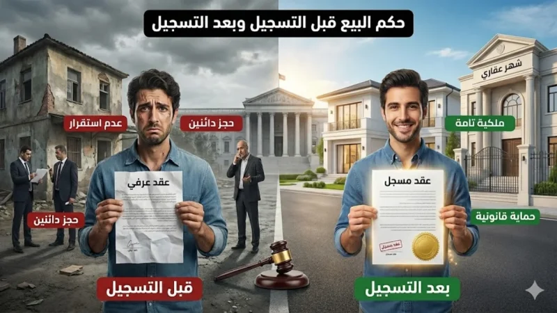 حكم البيع قبل التسجيل وبعد التسجيل