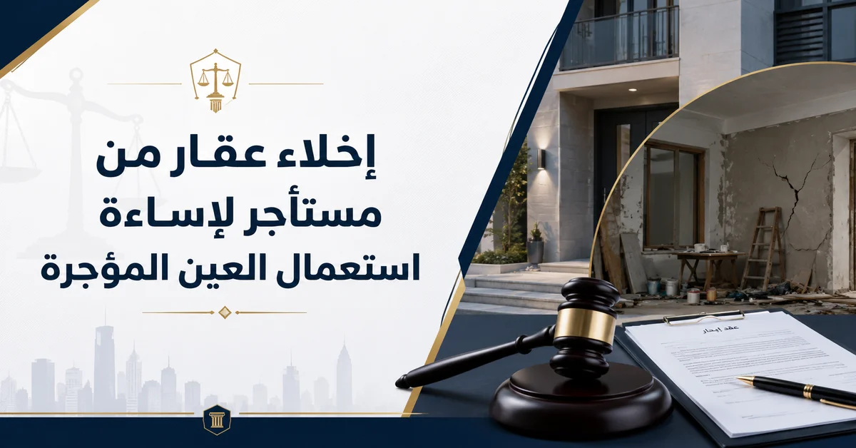 إخلاء عقار من مستأجر لإساءة استعمال العين المؤجرة إخلاء عقار من مستأجر لإساءة استعمال العين المؤجرة