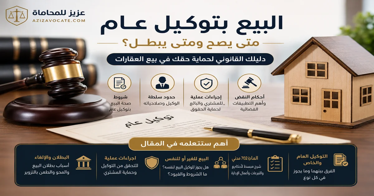 البيع بتوكيل عام وحماية الحقوق البيع بتوكيل عام وحماية الحقوق